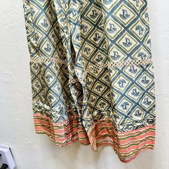 NWT Anthropologie Farm Rio V Neck Sheer Mushroom Print Wide Leg Jumpsuit Medium - Picture 7 of 16